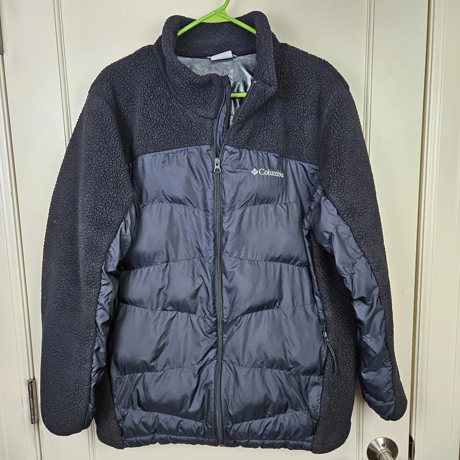 Columbia Omni Heat Fleece Puffer Hybrid Jacket Mens Size: L Black
