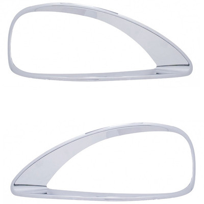 Freightliner Columbia Headlight Bezel Set Left & Right Chrome Plastic 