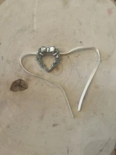 Longaberger Pewter Heart Tie on/pin 1998