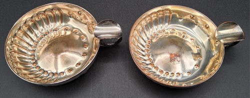 2 tazas de degustación antiguas Exeter plateadas sobre cobre Sommelier - Imagen 2 de 9