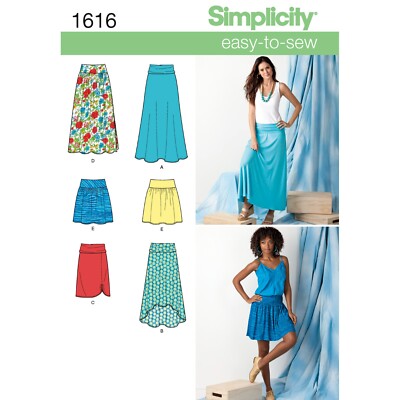 SIMPLICITY 1616 MISSES MINI MIDI MAXIROCK Schnittmuster 8-16 & 14-22 EASY SEW