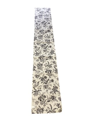 Tabitha Webb Black Floral Reversible 90'' Classic Table Runner