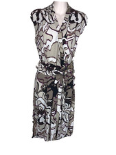 Dana Buchman Dress Womens Small Sleeveless Wrap Style Belt Tan Beige 1