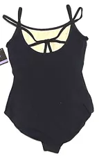 Gilda Marx Strappy Back Leotard Bodysuit Camisole Bra # 7163008 Black New Women