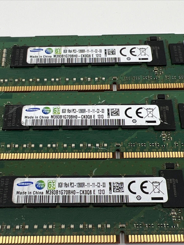 Lot Of 5 - Samsung M393B1G70BH0-CK0Q8 8GB 1Rx4 PC3-12800R-11-11-C2–03 - Image 3 of 4