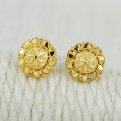 #ad 22k stud gold earring 22k916 yellow gold stud earring designer earring OOS3228 $769.93