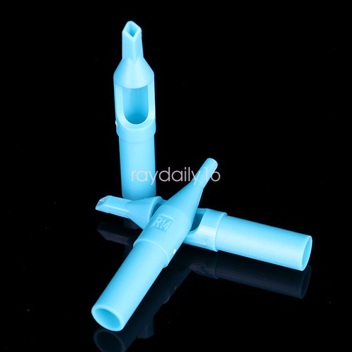 50Pcs Blue Plastic Sterile Disposable Tattoo Nozzle Needle Tube Tips RT FT DT - Picture 6 of 33