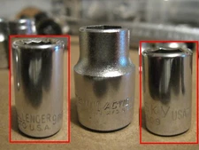 USA MADE 8MM 9MM 10MM Sockets 6pt 12pt 1/4 3/8 1/2 Drive ,  many Vintage Brands