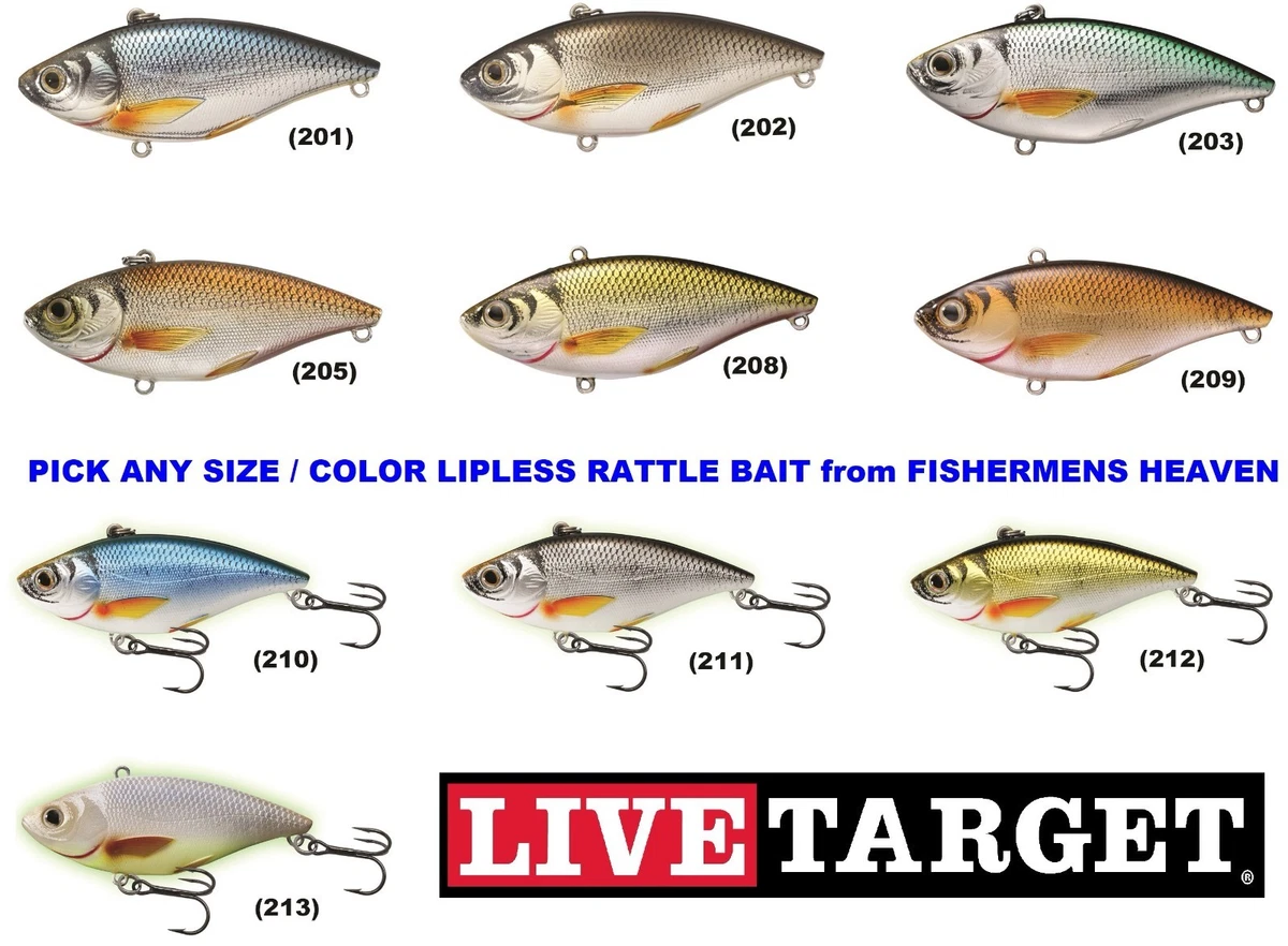 Live Target Golden Shiner Lipless Rattle Trap Bait Any GS Color Size  Koppers