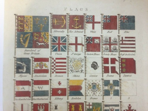 MARITIME FLAGS OF NATIONS 1769 by COOKE ANTIQUE ENGRAVED PLATE 18TH CENTURY - Picture 2 of 5
