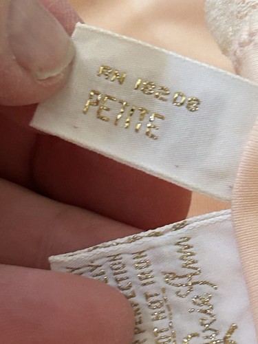 Vtg Lucie Ann Beverly Hills Long Full Nightgown Floral Appliqué Blush Pink P M - Picture 10 of 12