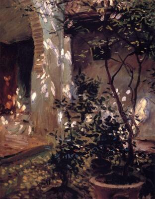 Oil painting impression landscape Granada-Sunspots-John-Singer-Sargent-canvas