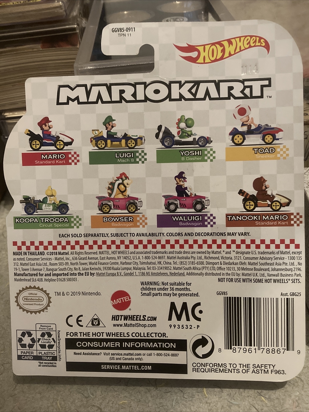 NEW Mattel GGV85 Hot Wheels Mario Kart 164 KOOPA TROOPA Circuit