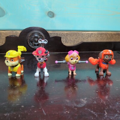 Paw Patrol Action Pups Skye Rubble Zuma Marshall Figure Lot of 4 