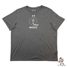 Camiseta Under Armour Makoa Para Hombres 2XL Gris Grizzly UA Locker Camiseta Atlética HeatGear