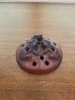 BEAUTIFUL VTG VAN BRIGGLE Mulberry Art Pottery 3 FROG Flower Frog 5"W