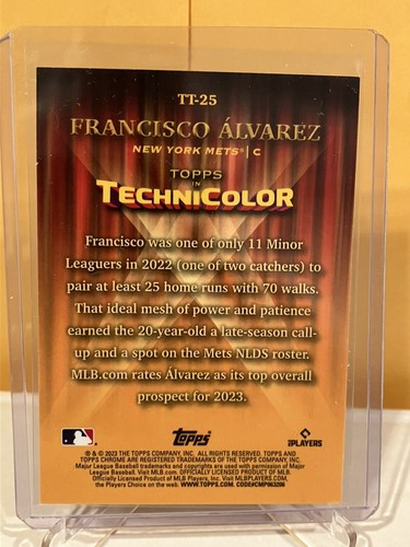 2023 Topps Chrome Francisco Alvarez RC Topps In Technicolor Rookie Card Mets - Picture 2 of 2