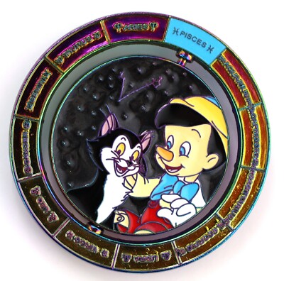 Disney LE 4000 Magic In The Stars Pisces Cleo Pinocchio Figaro Spinner Pin