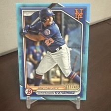DAIVERSON GUTIERREZ 2024 BOWMAN PROSPECTS ROOKIE SKY BLUE PARALLEL /499 METS