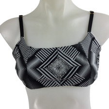 PilyQ Geometric Diamond Embroidered Lila Beaded Swimsuit Bikini Top Size D NWT