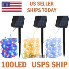 39ft 100LED Solar Rope String Tube Strip Lights Outdoor Garden Lamp Waterproof