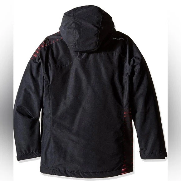 Spyder Reckon Jacket Boys Large 14/16 Red Black Coat - Image 2 of 4