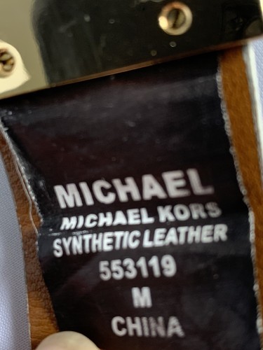 Michael Kors Women Monogram Reversible Logo Gold Buckle Belt Vanilla 553119 Sz M - Picture 4 of 7