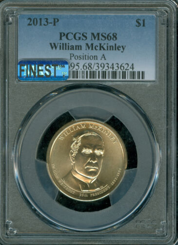2013 P WILLIAM McKinley DOLLAR PCGS MS68 POS A MAC FINEST & SPOTLESS * - Afbeelding 1 van 2