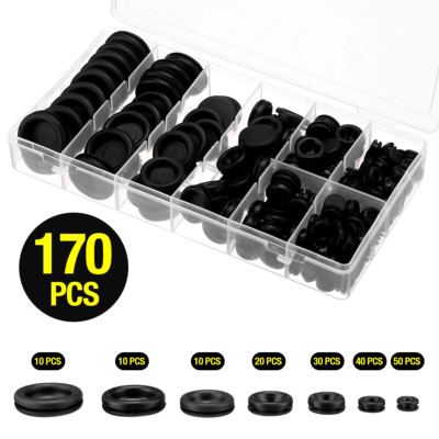 125pc Rubber Grommet Firewall Wire Gasket Solid Hole Plug - Foto 7