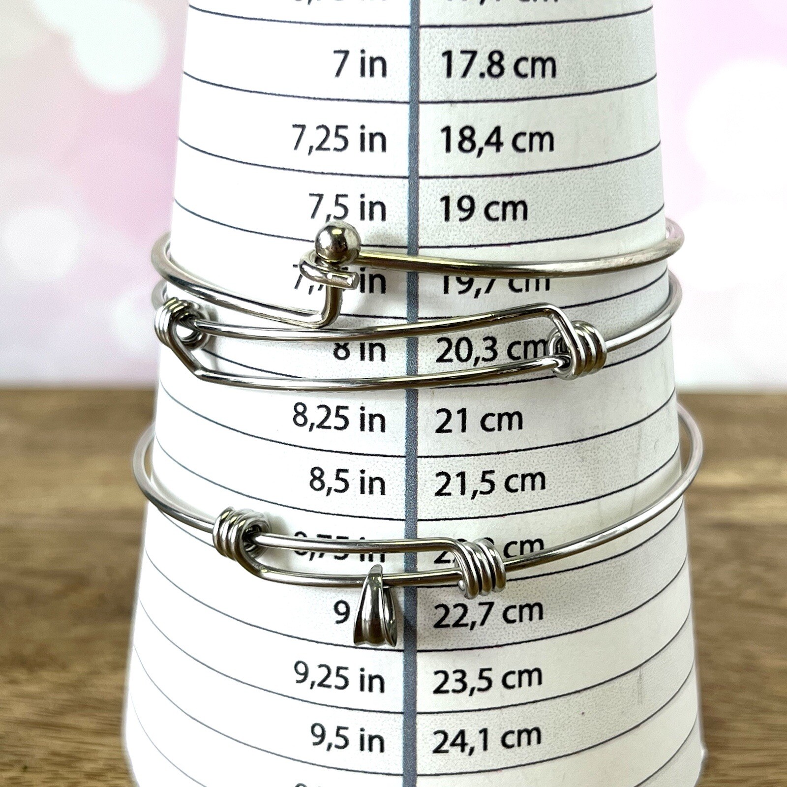 Bangle Bracelet Stack with Charms, Most Silver To… - image 7