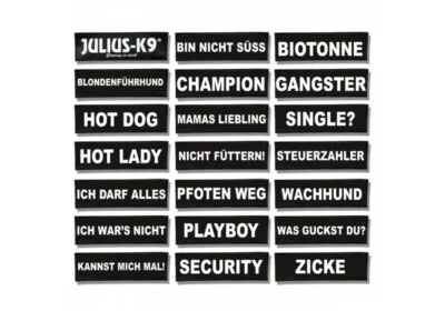 JULIUS-K9 2x Julius - K9 Klettsticker H-P Geschirr Hundegeschirr Hund Sticker refl. GR.L