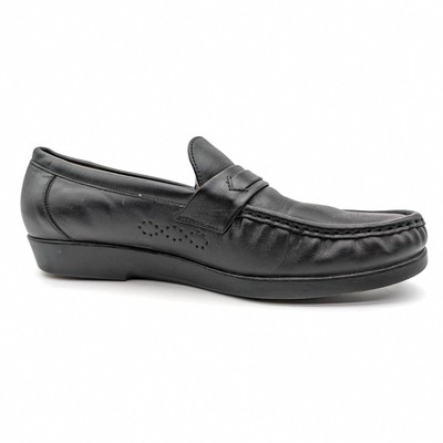 SAS Ace Black Leather Slip On Comfort Moc Toe Penny Loafer  display picture 2