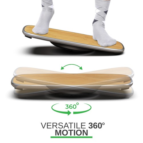 Tablero de equilibrio de escritorio de pie aluminio bambú oficina accesorios plataforma oscilante - Imagen 4 de 10