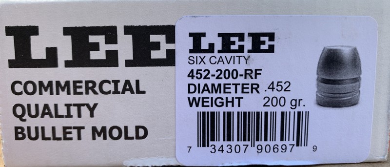 90697 LEE Commercial 6 CAVITY BULLET MOLD Dia .452 Wgt 200 Gr C452-200-RF NEW