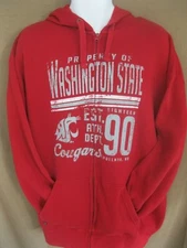 J America Washington State Cougars Full Zip Hoodie sz XL