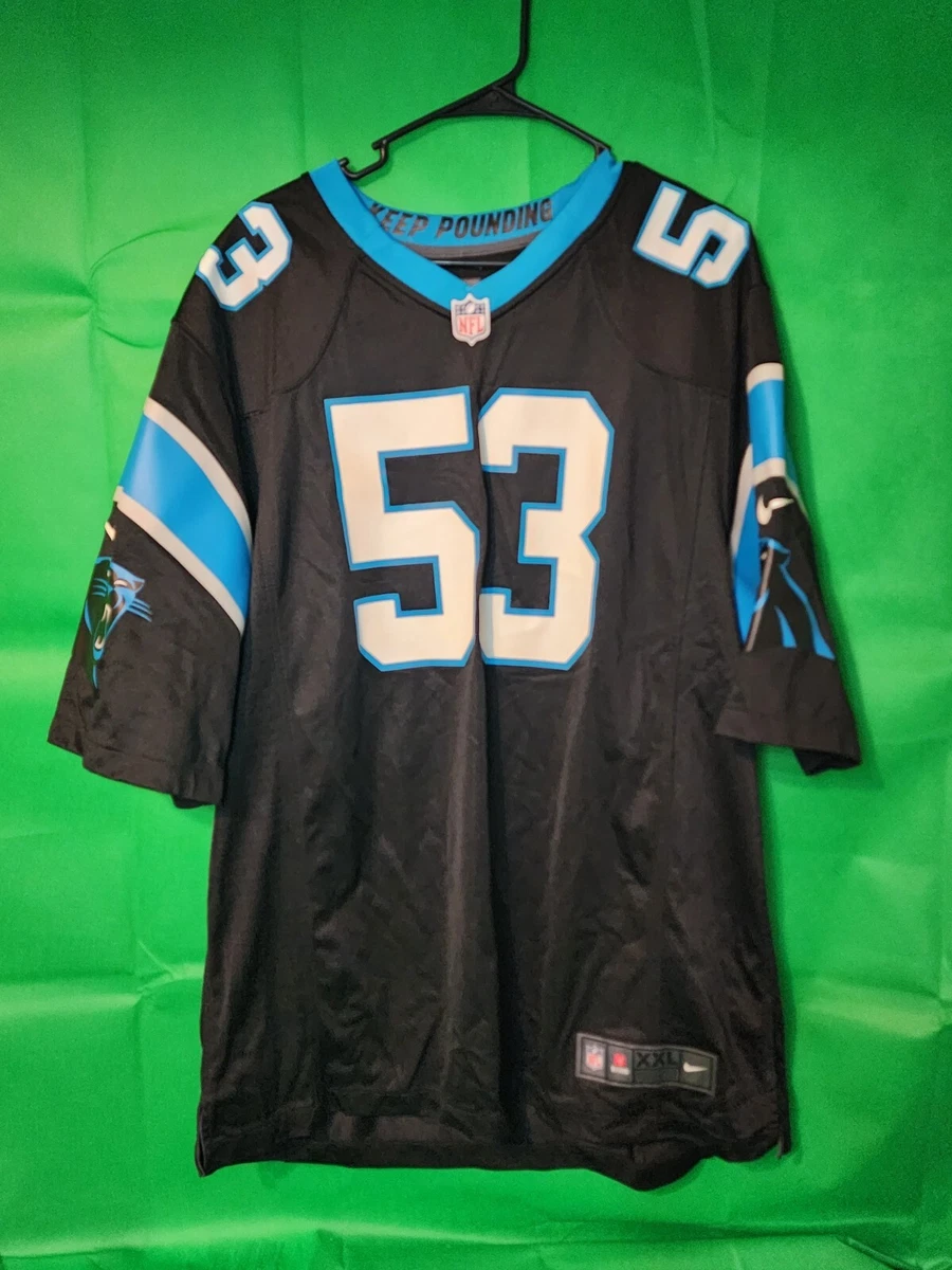 Nike Carolina Panthers No53 Brian Burns White/Pink Women's Stitched NFL Limited Rush Fashion Jersey