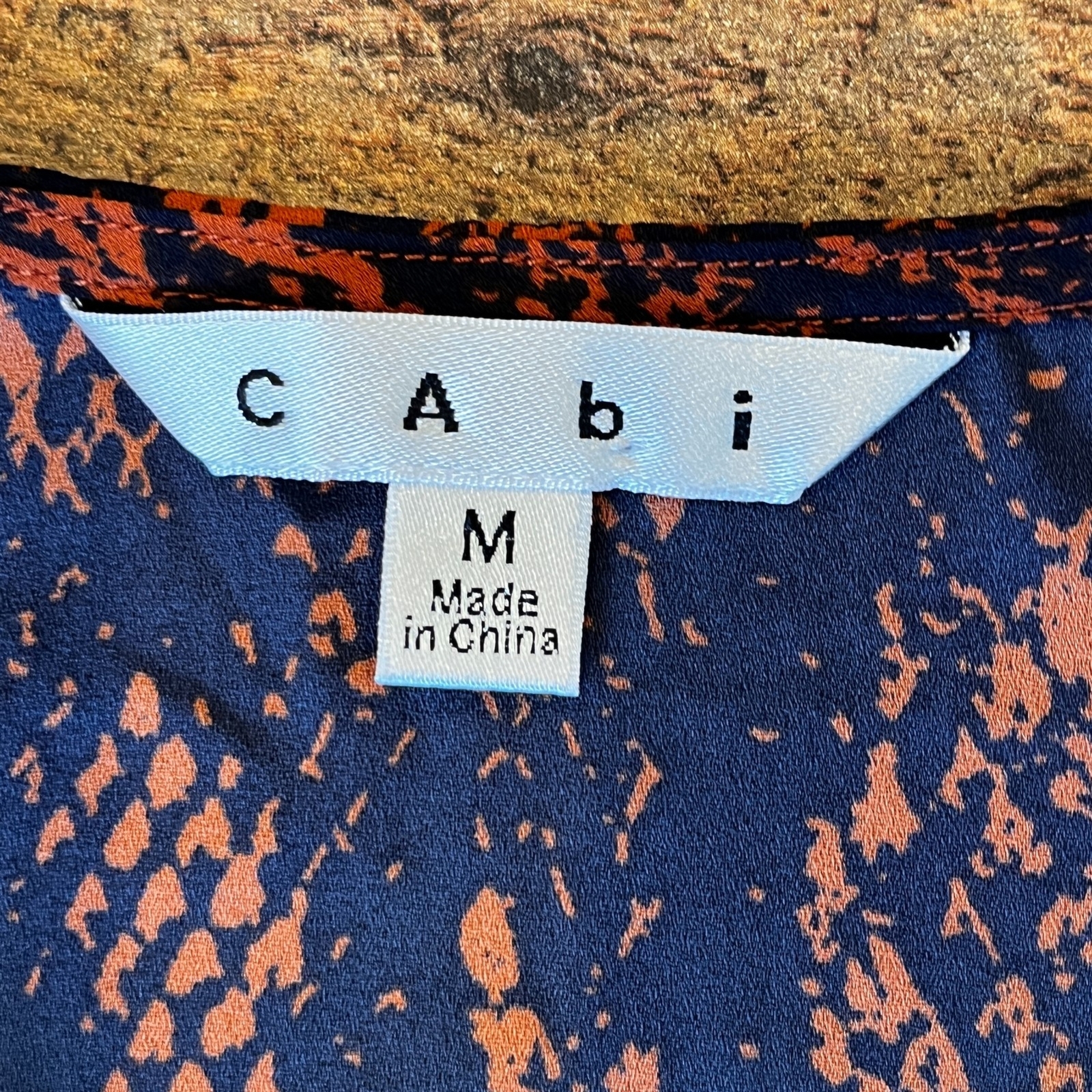 CAbi Navy Red Python Snakeskin Blouse #101 Medium… - image 8