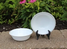 Set 2 Corelle Ribbon Bouquet Desert Rose Gray Band Cereal Soup Bowls 6 1/4" EUC!