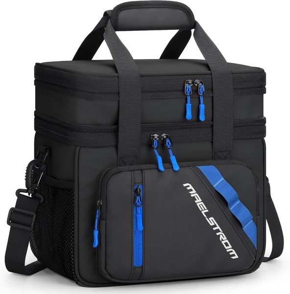 KüHltasche 20L Isoliert Lunch Tasche Mit 2 FäChern FüR Picknick Outdoor-image