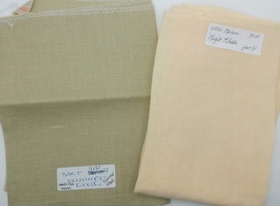 Zweigart Base 32 ct Summer Khaki 9'' x 27'' AND  a 30 ct Light Khaki 17'' x 26''