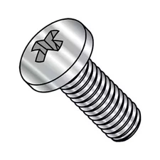 #10-32 x 5/16 in Phillips Pan Machine Screw, Plain Steel, 4000 PK, 1105MPP188