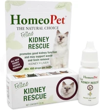 Homeopet Feline Kidney Rescue, Safe and Natural Renal Supplement for Cats 