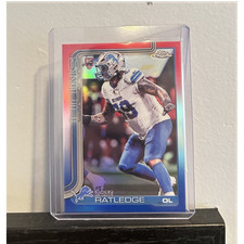 NFL Topps Chrome Tate Ratledge Rookie Detroit Lions Red White and Blue Refractor