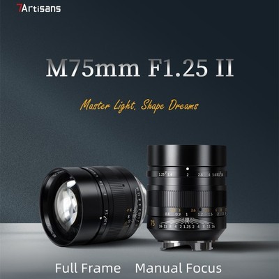 7artisans 75mm F1.25 II Large aperture Manual Full Frame Lens for Leica M Camera