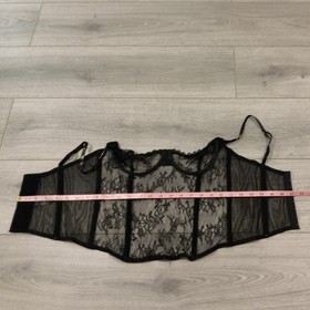 BNWOT Vintage Ann Summers Femme Fatale Black PVC & Sheer Lace Corset Size 38B