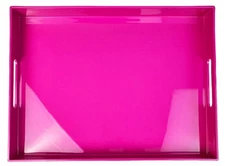 Large Decorative Tray, Rectangular Serving Tray with Handles, Plastic Coffee ...