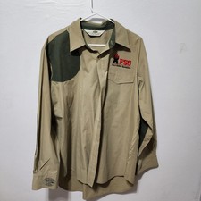 Boyt Harness Company Shooting Shirt Men's L Padded Button-Up Beige Made in USA