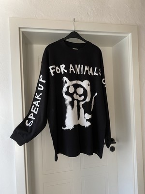 H&M UNISEX OVERSIZE SHIRT SPEAK UP FOR ANIMALS M VEGAN PETA ZERTIFIZIERT