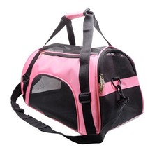 ZaneSun Cat Carrier,Soft-Sided Pet 17.7"L x 9.5"W x 11.8"H, Medium-LightPink