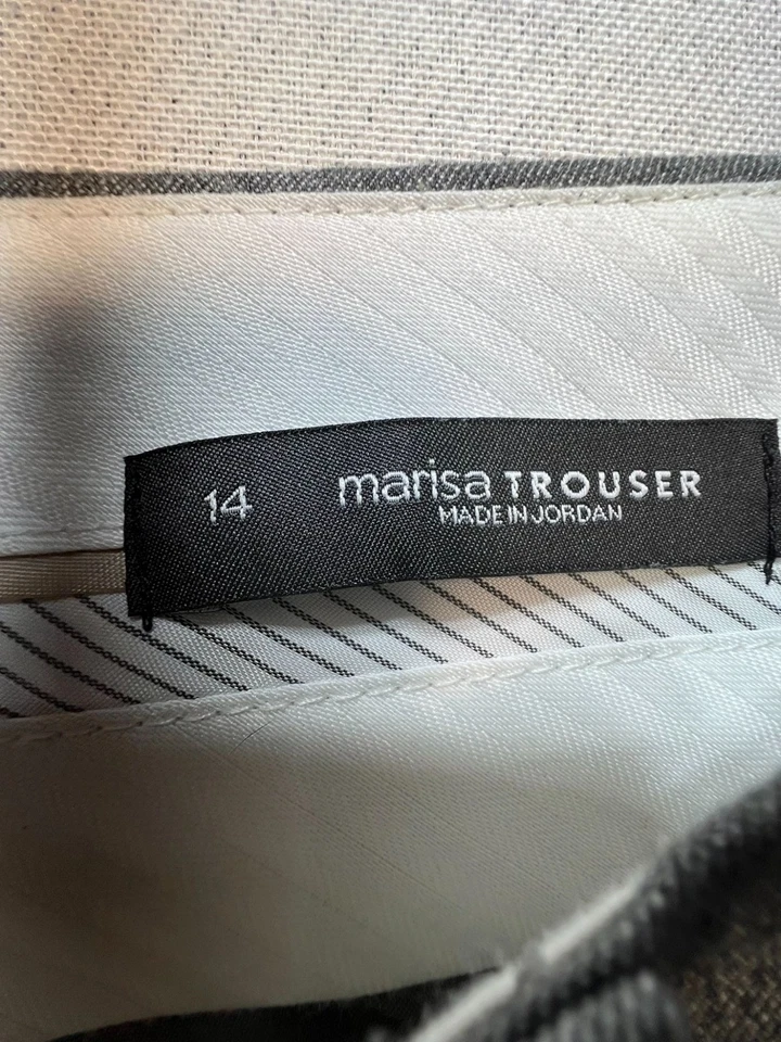 Ann Taylor Loft 女式 Marisa 裤正装裤子平底 14 码灰色口袋 — 第 4/4 张图片